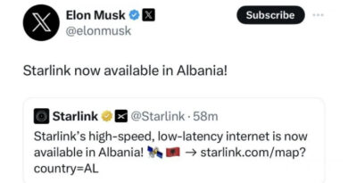 Elon Musk e njofton vetë, tashmë Starlink, interneti me shpejtësinë më të lartë, është aktiv edhe në Shqipëri